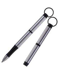 Backpacker Space Pen, Aluminium Anodisé Argent avec Porte-Clés (#BP)