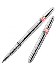 Bullet Space Pen, Chrome with American Flag Emblem (#600AF)