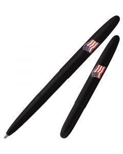 Bullet Space Pen, Matte Black with American Flag Emblem (#600BAF)