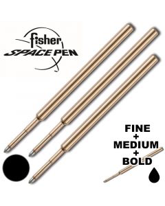 Satz Schwarze Original Fisher Space Pen Gasdruckminen (Feines, Mittlere und Breites Stärke)