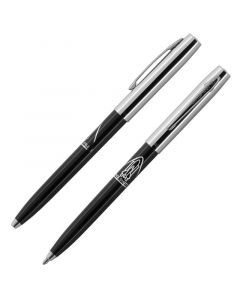 Cap-O-Matic Space Pen, Black and Chrome with Space Shuttle Print (#S294)