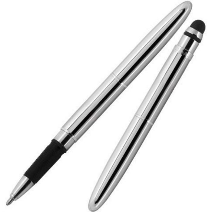 Chrome Bullet Grip Pen with Conductive Stylus Point Fisher Space Pen #BGC/S 
