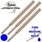 Conjunto de Recambios Bolígrafo Fisher Space Pen Azul (Punto Fino, Medio y Grueso)