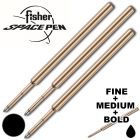 Conjunto de Recambios Bolígrafo Fisher Space Pen Negro (Punto Fino, Medio y Grueso)