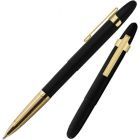 Bullet Space Pen, Matte Black with Gold Colored Finger Grip and Gold Clip (#400B-GFG-GCL)
